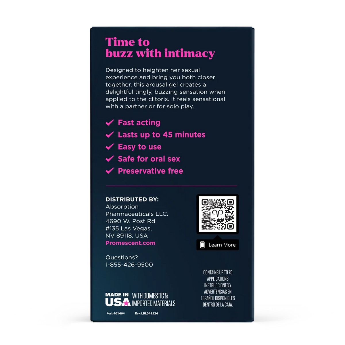 Buzzing Female Arousal Gel