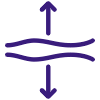 Two horizontal wavy lines with an up arrown above and below them